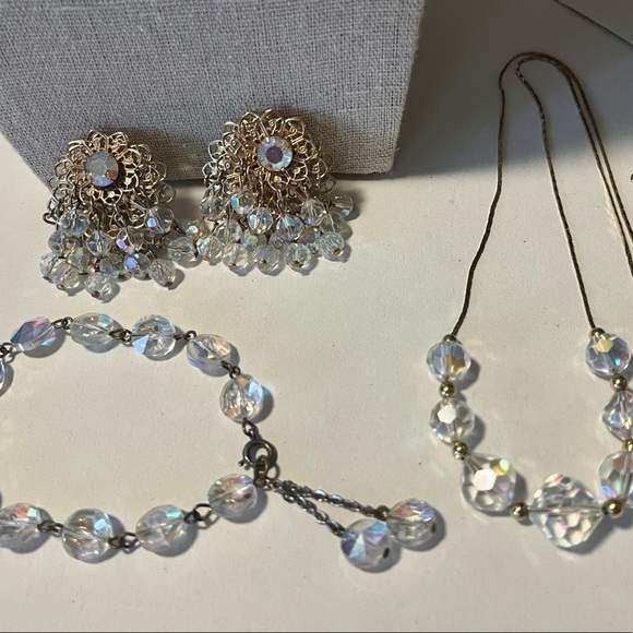 Vintage AB Crystal Jewelry Lot Aurora Borealis Coated Jewelry - Picture 2 of 11